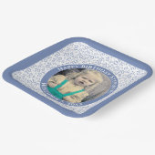 写真70乱数パターン青/白 ペーパープレート (傾斜あり)