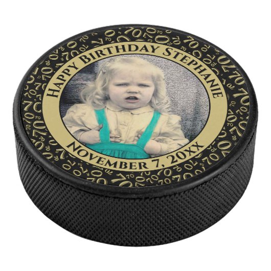 写真70番目の乱数パターンブラック/金ゴールド アイスホッケーパック (3/4)