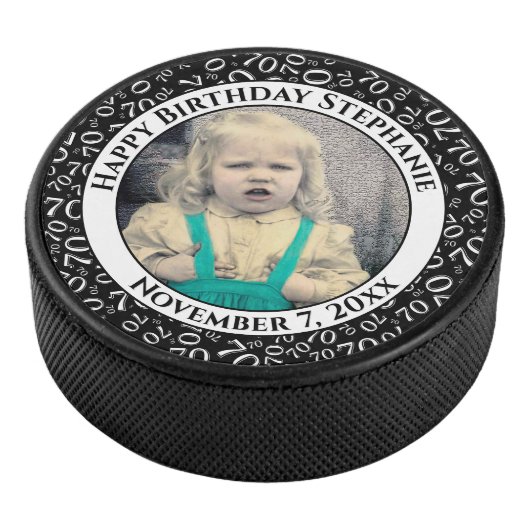 写真70番目の乱数パターン黒/白 アイスホッケーパック (3/4)