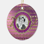 写真70誕生日金ゴールドクラウンダイヤモンドフレーム セラミックオーナメント (左)