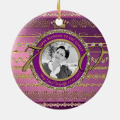 写真70誕生日金ゴールドクラウンダイヤモンドフレーム セラミックオーナメント (裏面)