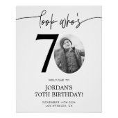 写真70th誕生日ウェルカムサイン | 誰の70歳か見て ポスター (正面)