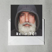 写真70th誕生日パーティーこんにちは70男の白 招待状