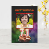 写真71stBirthdayカードとキャンドルの追加 カード (黄色い花)