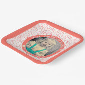 写真75乱数パターン珊瑚/白 ペーパープレート (傾斜あり)