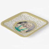 写真75乱数パターン金ゴールド/白 ペーパープレート (傾斜あり)