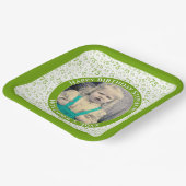 写真75乱数パターン(緑/白) ペーパープレート (傾斜あり)
