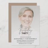 写真76th誕生日の招待バースデーパーティー 招待状 (正面/裏面)