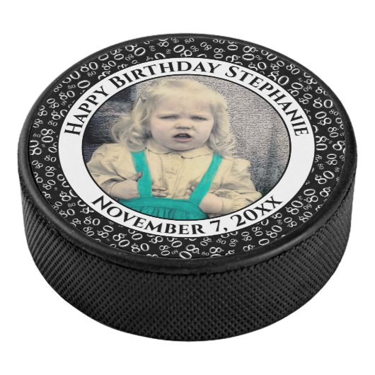 写真80番目の乱数パターン黒/白 アイスホッケーパック (3/4)