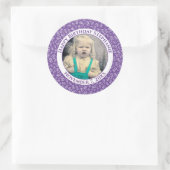 写真80番目の乱数パターン| Purpl/白 ラウンドシール (バッグ)