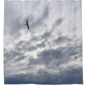 写真80 Seagull 飛んでいる Bird シャワーカーテン (正面)