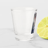 写真80th birthday add name date モダン purple ye ショットグラス (左)