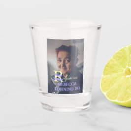 写真80th birthday add name date モダン purple ye ショットグラス