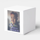 写真80th birthday add name date モダン purple ye フェイバーボックス (裏面サイド)