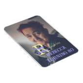 写真80th birthday add name date モダン purple ye マグネット (右側)