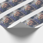 写真80th birthday add name date モダン purple ye ラッピングペーパー (角)