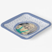 写真85乱数パターン青/白 ペーパープレート (傾斜あり)