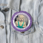 写真85番目の誕生日番号パターン |紫 缶バッジ (インサイチュ)