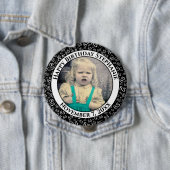 写真85番目の誕生日番号パターン |黒 缶バッジ (インサイチュ)