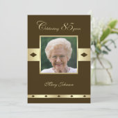 写真85th誕生日パーティー招待ブラウン 招待状 (スタンド正面)