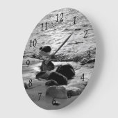 写真88岩オンビーチ ラージ壁時計 (傾斜)