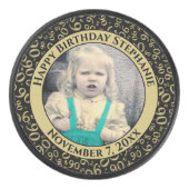 写真90番目の乱数パターンブラック/金ゴールド アイスホッケーパック (正面)