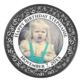 写真90番目の乱数パターン黒/白 アイスホッケーパック (正面)