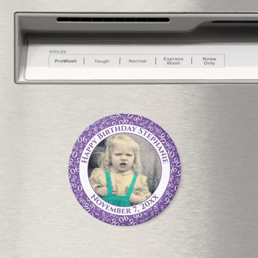 写真90番目の誕生日番号パターン |紫 マグネット (インサイチュ (食洗機))