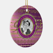 写真90誕生日金ゴールドクラウンダイヤモンドフレーム セラミックオーナメント (右)