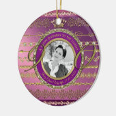 写真90誕生日金ゴールドクラウンダイヤモンドフレーム セラミックオーナメント