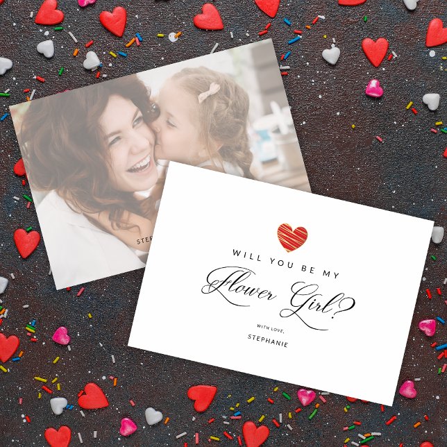 写真　あなたが私のフラワーガールになってくれる？　赤いハート (クリエイターアップロード済み)