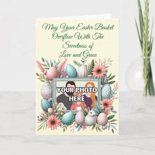 写真、あなたのイースターバスケットオーバーフロー甘さ カード (正面)