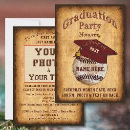写真、あなたのテキスト野球の卒業招待状 招待状