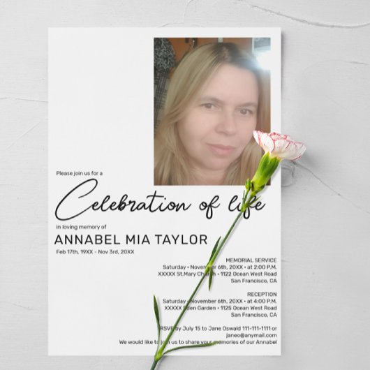 写真 お別れの会 生前葬 追悼式 招待状