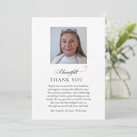 写真 お悔やみ 葬儀 感謝 招待状 (スタンド正面)