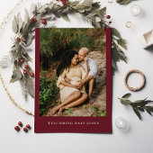 写真 こんにちは 赤ちゃん モダン ウィンター フェスティブ ベイビー シャワー 招待状