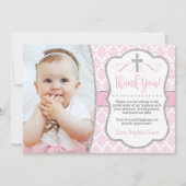写真|の女の子の洗礼の洗礼のサンキューカード サンキューカード (正面)