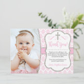 写真|の女の子の洗礼の洗礼のサンキューカード サンキューカード (スタンド正面)
