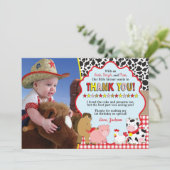 写真|の農場の誕生日の納屋周囲の庭のサンキューカード サンキューカード (スタンド正面)