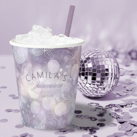 《写真》ぼけ味と蝶キンセアニェラID1030 紙コップ