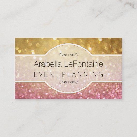 《写真》ぼけ味のエレガントなイベントの名刺のグリッター 名刺 (正面)