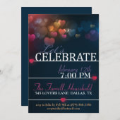 《写真》ぼけ味のハートのバレンタイン愛パーティーの招待 招待状 (正面/裏面)