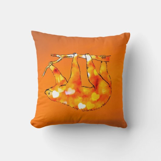 《写真》ぼけ味のハートの怠惰 クッション (正面)