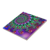 《写真》ぼけ味のフラクタルの紫色Terquoise タイル (側面)