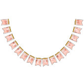 《写真》ぼけ味の女の子のパーソナライズな子供部屋部屋の名前の長旗 バンティングフラッグ (全)