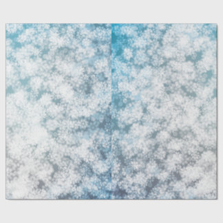 《写真》ぼけ味の雪片のグリッターの輝き ラッピングペーパー