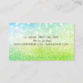 《写真》ぼけ味エレガントグリーンロータスヨガグリッターガール 名刺 (裏面)