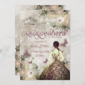 《写真》ぼけ味エレガントバタフライフローラガーデンキンセアニラ 招待状 (正面/裏面)