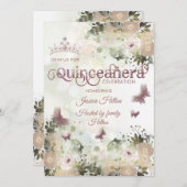 《写真》ぼけ味エレガントバタフライフローラガーデンキンセアニラ 招待状 (正面/裏面)