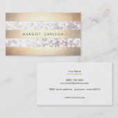 《写真》ぼけ味エレガント金ゴールドカラーストライプのライトグレーシック 名刺 (正面/裏面)